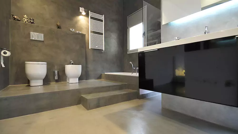 نمونه سطح میکروسمنتی مقاوم در برابر آب و سایش با ضخامت کم